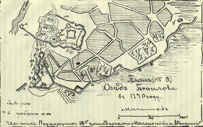 План крепости Браилов 1770 г.