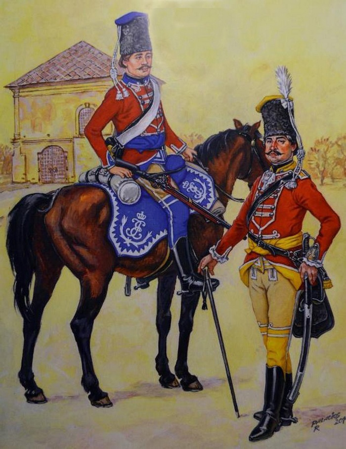 Мундир рядового Северского и вахмистра Киевского легкоконных полков периода 1778-1783 гг.