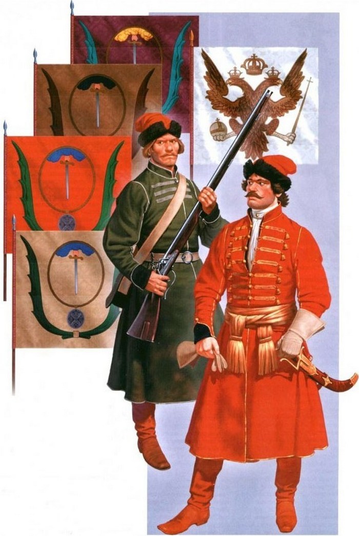 Флаги полков Петра, форма полков Петра, армия Петра