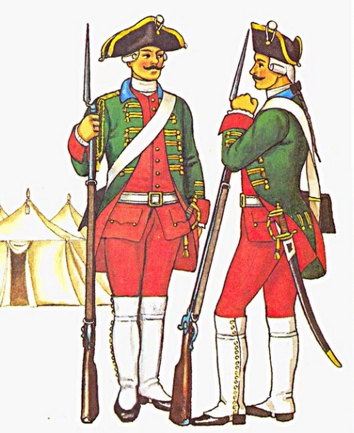 Гвардейский мушкетер 1762 г. форма