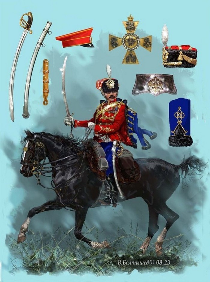 Форма обер-офицеров Изюмского гусарского полка.