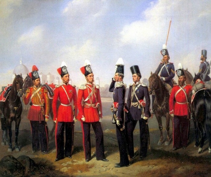 Группа чинов лейб-гвардии Казачьего полка, Adolph Jebens, 1858 г.