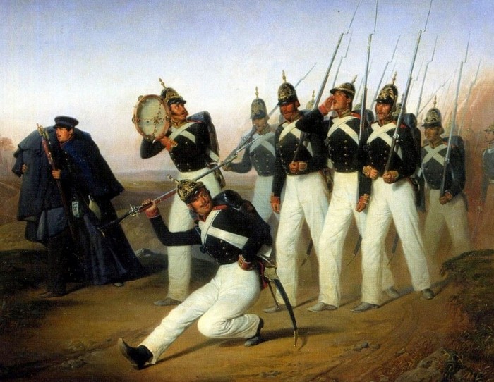 Лейб-гвардии Семеновский полк при Николае 1, форма, картины Гебенса
