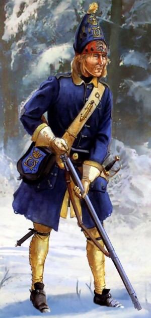 Северная война, форма гренадер шведской армии Карла XII.