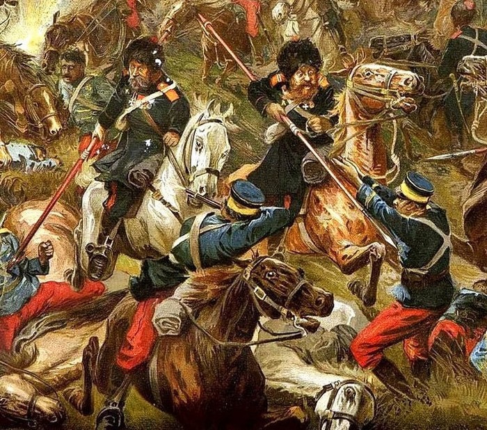 Казаки в атаке, Японская война 1904-1905 гг., рисунок
