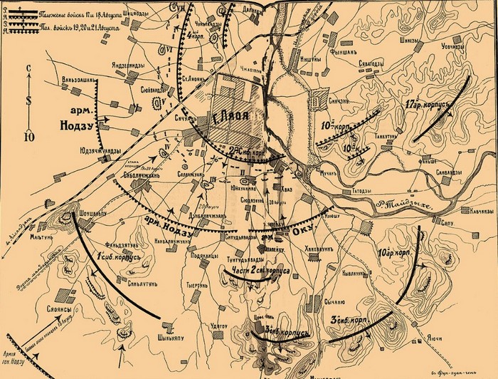 Сражение под Ляояном август 1904 г., карта