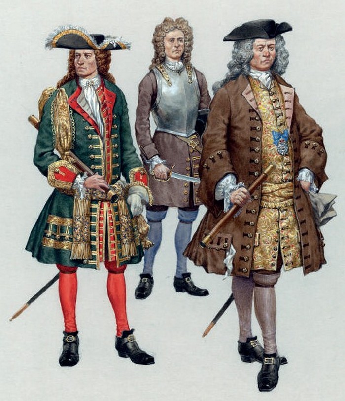 Флагманы и офицеры флота 1690-1710 гг., форма