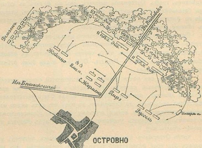 Сражение под Островно июль 1812 г., карта
