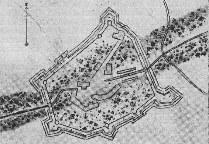 План укреплений Печерского монастыря 1701 г.
