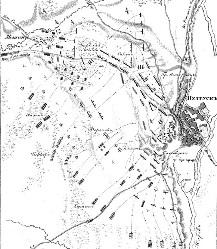 Сражение под Пултуском 1806 г. карта