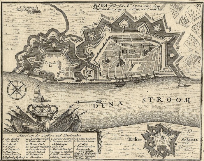 План крепости Рига 1700 г.