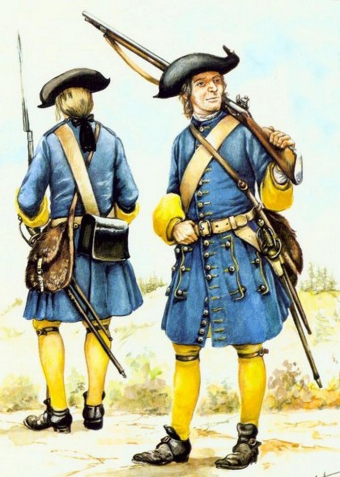 Мушкетеры шведской армии 1700 г.