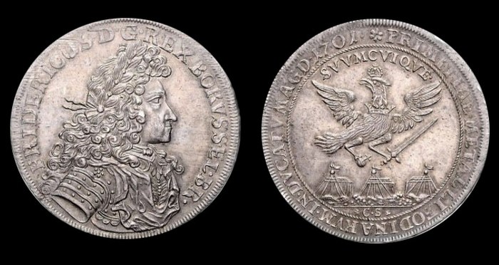 Горный талер Ротенбурга, Фридрих 1, 1701 г., Берлин, Пруссия