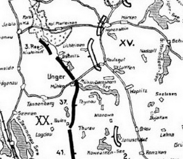 Танненбергская битва, 27 августа 1914 г. карта