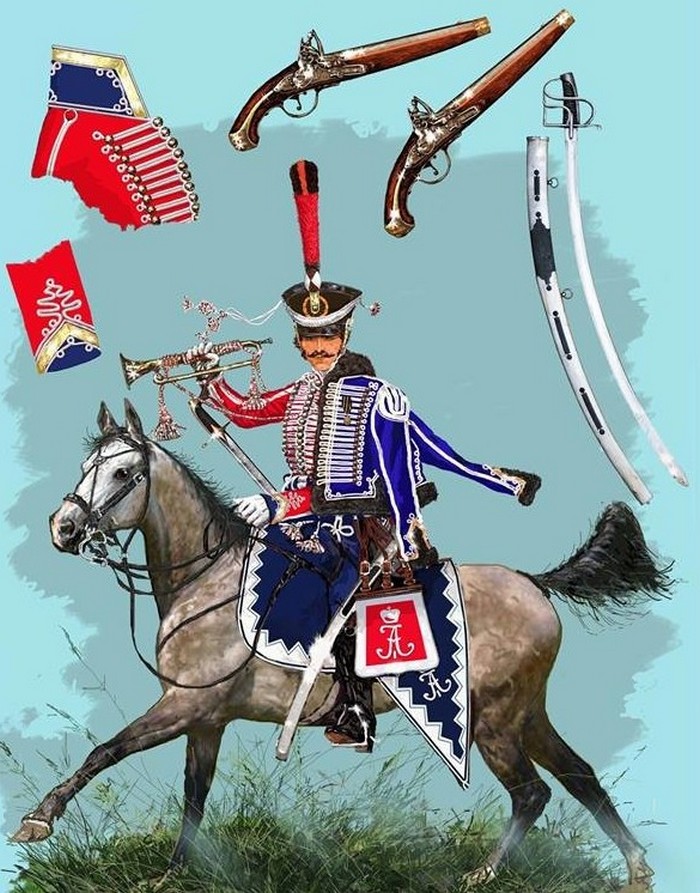 Форма трубача Изюмского гусарского полка.
