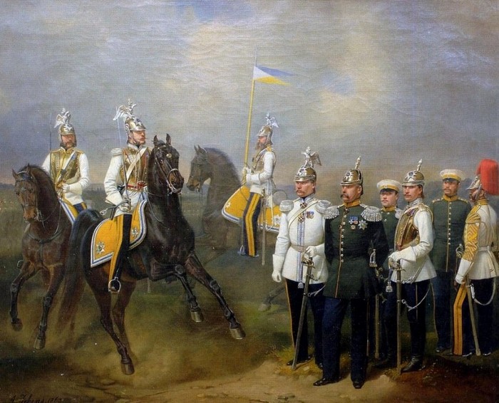 Группа чинов лейб-гвардии Кирасирского Его Величества полка, Adolph Jebens, 1863 г.