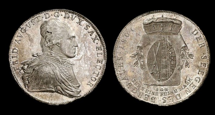 1 талер 1807 г. Фридрих Август 3, курфюрст Саксонии