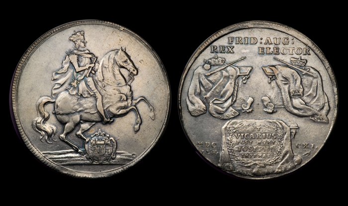 Талер 1711 г. Фридрих Август курфюрст Саксонский, король Польский