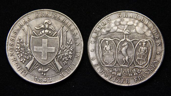 4 франка 1842 г. кантон Кур, Граубюнден, Швейцария