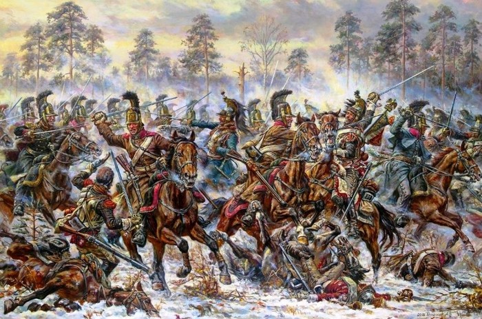 Русская армия в боях на реке Березине, картины