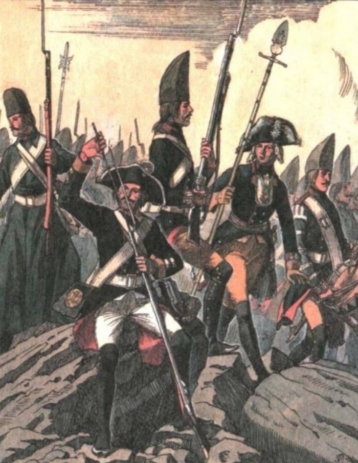 Пехотные полки Павла 1, форма