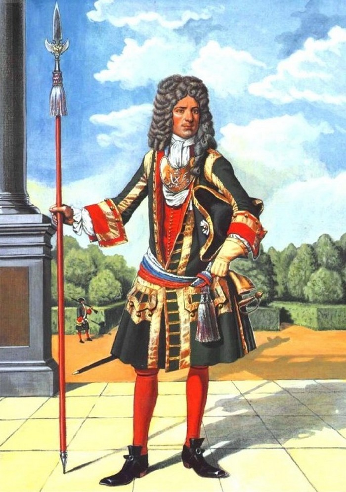 Капитан-поручик лейб-гвардии Преображенского полка 1709 г., форма