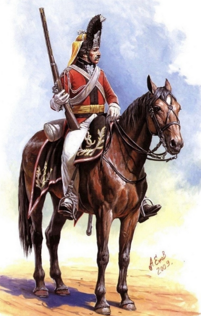 Форма кирасира нижнего чина при Екатерины 2, 1790-1792 гг.