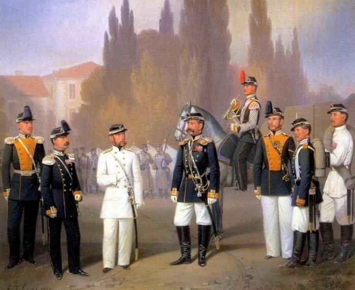 Группа чинов Кексгольмского гренадерского полка, Adolph Jebens, 1864 г.