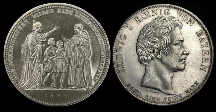 Конвенционный исторический талер 1835 г. Людвиг I, Бавария
