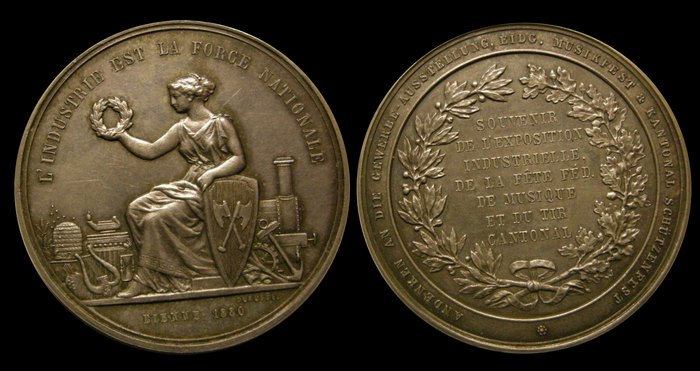 Стрелковая медаль 1887 г. Женева, Швейцария.