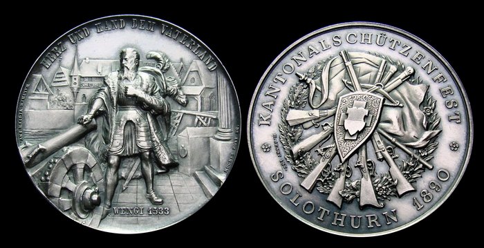 Стрелковая медаль 1890 г. Золотурн, Швейцария.