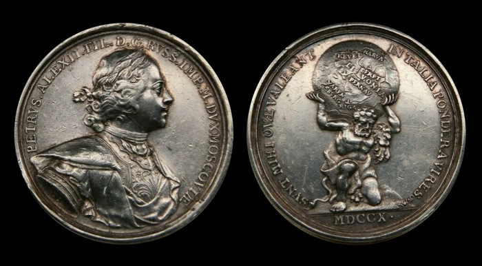 Медаль В память завоевания Лифляндии 1710 г.