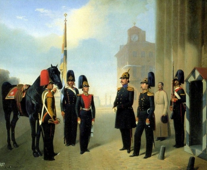 Группа военных чинов лейб-гвардии Гренадерского полка, Adolph Jebens, 1854 г.